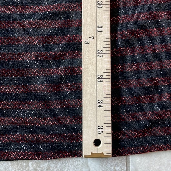 Lapis Black & Red Striped Dress Shirred Front Sleeveless Body-con Large - Picture 4 of 7